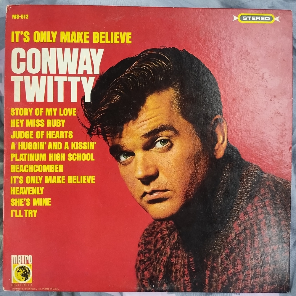 Conway Twitty It's Only Make Believe LP Record Metro M-512 High Fidelity 33 RPM